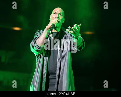 Dallas, États-Unis. 11 octobre 2024. Tyrese, Ginuwine, Tank (T.G.T.) se produit lors du R&B Forever Tour à l'American Airline Center le 11 octobre 2024 à Dallas TX. (Photo de Yolanda Smith/Sipa USA) crédit : Sipa USA/Alamy Live News Banque D'Images