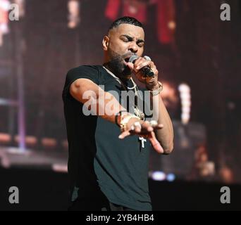 Dallas, États-Unis. 11 octobre 2024. Tyrese, Ginuwine, Tank (T.G.T.) se produit lors du R&B Forever Tour à l'American Airline Center le 11 octobre 2024 à Dallas TX. (Photo de Yolanda Smith/Sipa USA) crédit : Sipa USA/Alamy Live News Banque D'Images