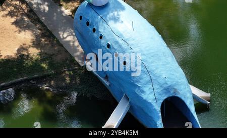 Vue aérienne du sommet de la baleine bleue de Catoosa, Oklahoma sur la route 66 Banque D'Images