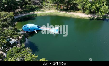 Vue aérienne de la baleine bleue de Catoosa, Oklahoma Banque D'Images
