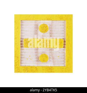 Diviser par bloc de bois d'affiche sur blanc avec chemin de coupe Banque D'Images