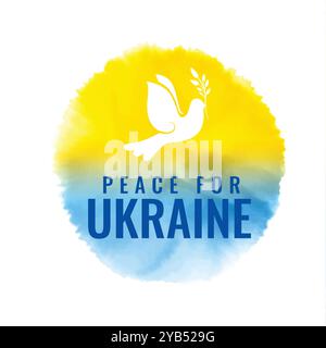 affiche aquarelle paix pour l'ukraine Illustration de Vecteur