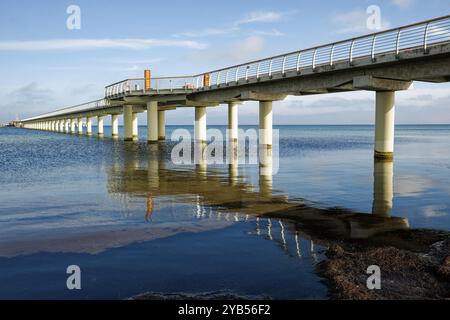 La nouvelle jetée de Prerow, à 720 mètres la plus longue jetée de la mer Baltique, station balnéaire de Prerow, péninsule de Fischland-Darss-Zingst, Mecklenburg-Western Pô Banque D'Images