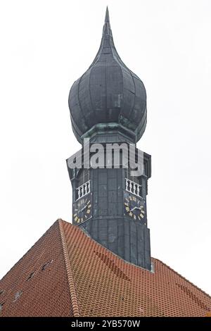 Tour de l'église, église Saint-Barthélemy, Wesselburen, Schleswig-Holstein, Allemagne, Europe Banque D'Images