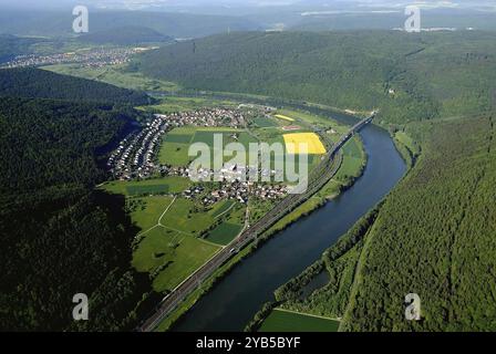 Vue aérienne de Neuendorf dans le quartier de main-Spessart Banque D'Images