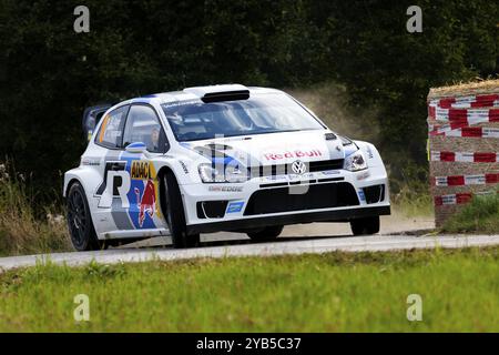 Trèves, Allemagne, 25 août 2013, High-flyer Sebastien Ogier, qui a remporté 5 victoires de rallye cette année, également considéré comme favori à l'ADAC Rall Banque D'Images