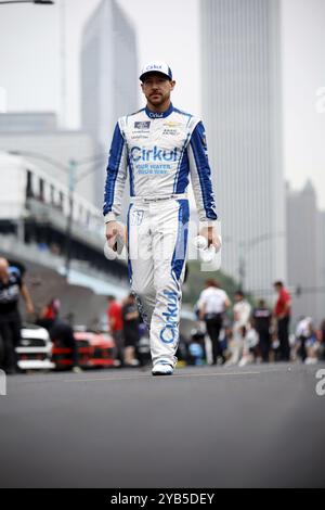 Pilote NASCAR Xfinty, DANIEL HEMRIC (11 ans) prend la piste pour s'entraîner pour la première Loop 121 sur le Chicago Streeet course à Chicago il Banque D'Images