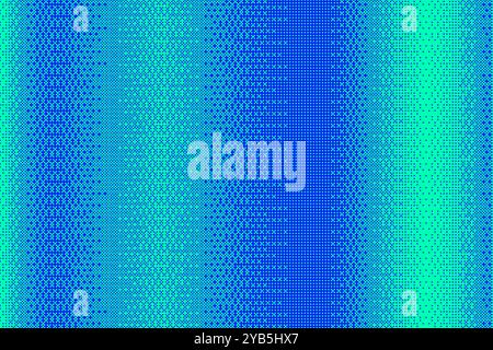 Fond bitmap en pixels avec motif rétro en pointillés. Gradation abstraite vectorielle rayée bleue. Fond d'écran demi-teinte tramé à effet de bruit Illustration de Vecteur