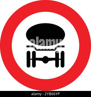Véhicule-citerne ou carburant interdit, signalisation auxiliaire supplémentaire, signalisation supplémentaire, signalisation retirée, signalisation routière en Autriche (allemand : Straßenverkehrsordnung) Illustration de Vecteur