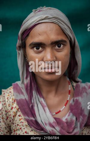 Portrait d'une jeune indienne, Gujarat, Inde Banque D'Images