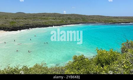 Plage de Puerto Chino sur l'île de San Cristobal, Galapagos par le haut Banque D'Images