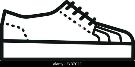 Icône de la ligne de chaussures d'athlète décontractée. Symbole sneaker Illustration de Vecteur