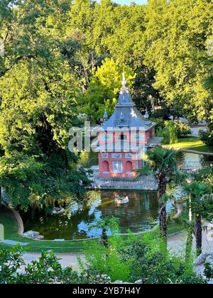 Casita del Pescador. Parc El Retiro, Madrid, Espagne. Banque D'Images