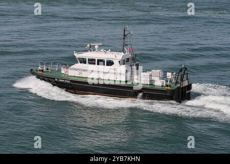 Le SERCO Marine services exploitait le navire-pilote Admiralty SD TAMAR SPIRIT. L'appel d'offres de classe STAN 1905 a été construit en 2008. Banque D'Images