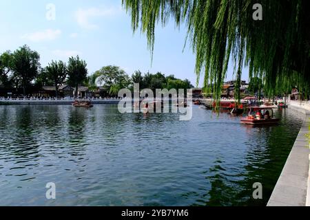 Pékin, Chine-Sep.17th 2024 : lac Shichahai à Pékin, Chine. Attraction touristique Banque D'Images