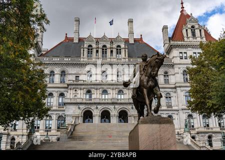 Albany, New York, 9 octobre 2024 : le bâtiment du Capitole de l'État de New York à Albany, New York Banque D'Images