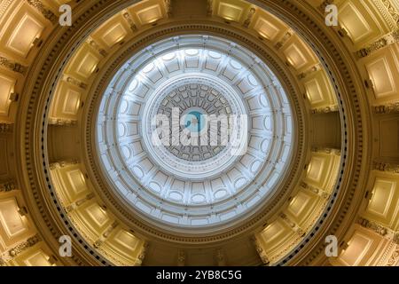 Dome of Texas Capitol Building situé au-dessus de la rotonde du Texas State Capitol Building à Austin, Texas, États-Unis. Banque D'Images