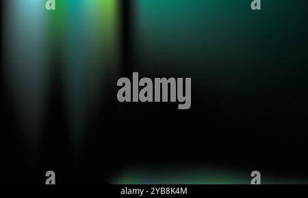 fond abstrait avec une fuite de lumière verte sur un fond sombre. Illustration de Vecteur