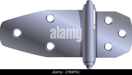 La charnière de porte métallique relie deux surfaces Illustration de Vecteur