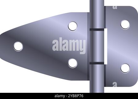 Cette charnière métallique est parfaite pour relier deux objets, comme une porte à un cadre Illustration de Vecteur