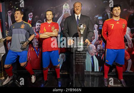 Les stars du football espagnol se trouvent dans le musée Madame Tussauds de Madrid Banque D'Images