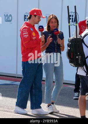 Austin, Vereinigte Staaten. 17 octobre 2024. 17 octobre 2024, circuit des Amériques, Austin, FORMULE 1 PIRELLI UNITED STATES GRAND PRIX 2024, en photo Charles Leclerc (MCO), Scuderia Ferrari HP/dpa/Alamy Live News Banque D'Images