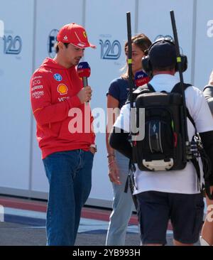 Austin, Vereinigte Staaten. 17 octobre 2024. 17 octobre 2024, circuit des Amériques, Austin, FORMULE 1 PIRELLI UNITED STATES GRAND PRIX 2024, en photo Charles Leclerc (MCO), Scuderia Ferrari HP/dpa/Alamy Live News Banque D'Images