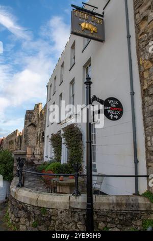 Le Pig in the Wall Deli-Dining hôtel dans la vieille ville des murs de la vieille ville du port ou la ville maritime de Southampton, Hampshire, Royaume-Uni Banque D'Images