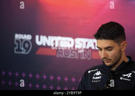 17 octobre 2024 : Esteban Ocon (31 ans) avec BWT Alpine F1 Team lors de la conférence de presse pré-course de formule 1 Pirelli United States Grand Prix, circuit of the Americas. Austin, Texas. Mario Cantu/CSM Banque D'Images