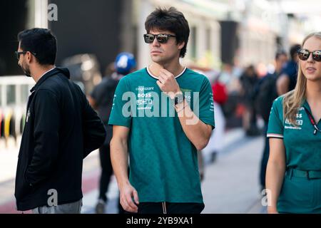 Austin, États-Unis. 17 octobre 2024. Pilote canadien de formule 1 lance Stroll d'Aston Martin est vu dans le paddock lors du Grand Prix de formule 1 des États-Unis sur le circuit des Amériques à Austin, au Texas, le jeudi 17 octobre 2024. Photo de Greg Nash/UPI crédit : UPI/Alamy Live News Banque D'Images