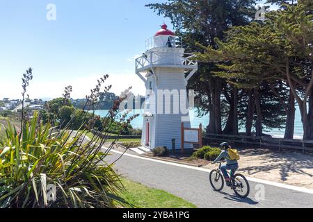 Phare historique de Blackett, Maori Hill, Caroline Bay, Timaru (te Tihi-o-Maru), Canterbury, île du Sud, Nouvelle-Zélande Banque D'Images