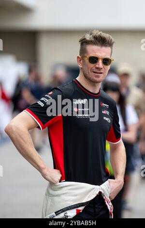 Austin, Vereinigte Staaten. 17 octobre 2024. Nico Huelkenberg (MoneyGram Haas F1 Team, Deutschland, #27), États-Unis, Formel 1 Weltmeisterschaft, grand Prix der Vereinigten Staaten von Amerika, circuit of the Americas Austin, Media Day, 17.10.2024 Foto : Eibner-Pressefoto/Michael Memmler crédit : dpa/Alamy Live News Banque D'Images