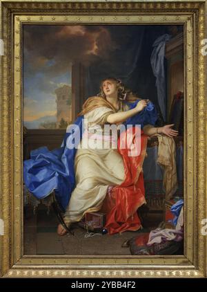 Sainte Marie-Madeleine renonçant aux vanités du monde. Charles le Brun (1619-1690) peintre français Banque D'Images