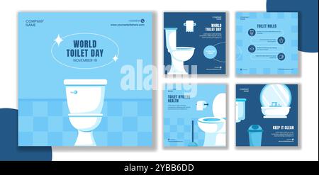 Illustration vectorielle World Toilet Day pour les modèles de publication de médias sociaux dans un style Flat Cartoon Illustration de Vecteur