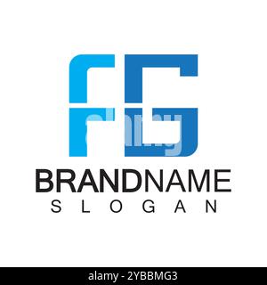 Alphabet Letters FG ou GF modèle de conception de logo Illustration de Vecteur