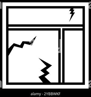 Icône de vitre brisée. Vecteur modifiable. Illustration de Vecteur
