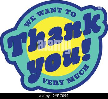 Merci étiquette de vente. Autocollant rond positif Illustration de Vecteur