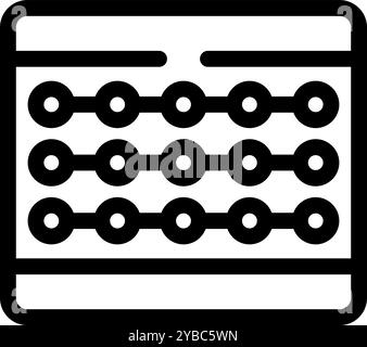 Cette icône représente un boulier, un outil de calcul traditionnel utilisé pour les calculs arithmétiques Illustration de Vecteur