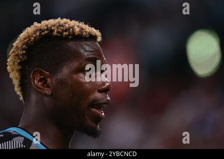 Torino, Italie. 27 août 2023. Foto Marco Alpozzi/LaPresse 27 Agosto 2023 -Torino, Italia - sport - Juventus vs Bologna - Campionato Italiano di calcio Serie A TIM 2023/2024 - Allianz Stadium. Nella foto : Paul Pogba (Juventus FC) ; 27 août 2023 Turin, Italie - football sportif - Juventus vs Bologne - Championnat italien de football League A TIM 2023/2024 - Allianz Stadium dans la photo : Paul Pogba (Juventus FC) ; crédit : LaPresse/Alamy Live News Banque D'Images