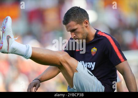 Foto Fabio Rossi/AS Roma/LaPresse19/08/2018 Torino (Italia) Sport Calcio Torino-Roma Campionato Italiano Serie A TIM 2018/2019 - Stadio Comunale Grande Torino Nella foto : Kevin Strootman photo Fabio Rossi/AS Roma/LaPresse 19/08/2018 Turin (Italie) Sport Italian Football Championship League Serie A TIM 2018/2019 - Stadio Comunale Grande Torino sur la photo : Kevin Strootman Banque D'Images