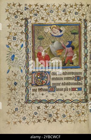 L'Annonciation aux bergers ; Livre d'heures, vers 1400-1410. Banque D'Images