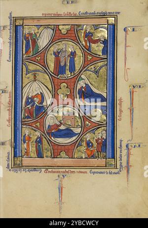 Scènes de la vie de Jacob et Joseph ; Psautier de Venceslas, vers 1250-1260. Banque D'Images