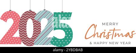 Joyeux Noël et joyeux nouvel an arrière-plan décoration de branches d'arbre de Noël. Joyeux Noël vecteur texte calligraphique lettrage vecteur illustrati Illustration de Vecteur