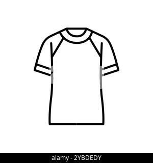 Raglan T-shirt line icône noire. Signez pour la page Web, l'application mobile, le bouton, le logo. Bouton isolé de vecteur. Contour modifiable. Illustration de Vecteur