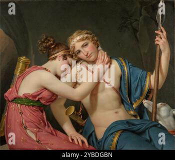 L'adieu de Télémaque et Eucharis, 1818. Informations supplémentaires : fixant le spectateur avec un regard rêveur, le télémaque aux cheveux clairs saisit la cuisse d'Eucharis avec sa main droite tout en tenant sa lance droite avec l'autre. Dans le roman français de 1699 les aventures de T&#xe9;l&#xe9;maque, vaguement basé sur des personnages du &LT;em&GT;Odyssey&LT;/em&GT;, l'auteur F&#xe9;nelon décrit comment Télémaque, le fils d'Odysseus, est tombé passionnément amoureux de la belle nymphe Eucharis. Son devoir en tant que fils, cependant, exigeait qu'il mette fin à leur romance et part à la recherche de son père disparu. Banque D'Images