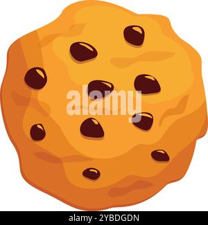 Biscuit rond avec des pépites de chocolat vous attend pour le manger Illustration de Vecteur