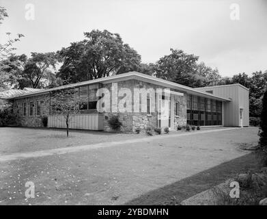 Bibliothèque publique de New Canaan, New Canaan, Connecticut, 1953. Banque D'Images