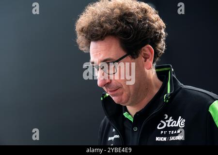 Austin, États-Unis. 18 octobre 2024. Mattia Binotto est vu dans le paddock du Grand Prix des États-Unis de formule 1 sur le circuit des Amériques à Austin, Texas, vendredi 18 octobre 2024. Photo de Greg Nash/UPI crédit : UPI/Alamy Live News Banque D'Images