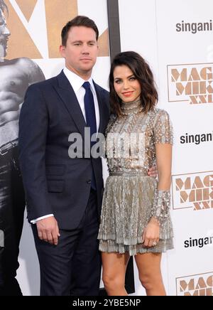 Channing Tatum et Jenna Dewan-Tatum à la première mondiale de « Magic Mike XXL », qui s'est tenue au TCL Chinese Theatre à Hollywood, aux États-Unis, le 25 juin 2015. Banque D'Images