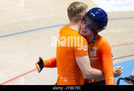 BALLERUP - Philip Heijnen pendant la course aux points le troisième jour des Championnats du monde de cyclisme sur piste au Ballerup Super Arena. ANP IRIS VAN DEN BROEK Banque D'Images